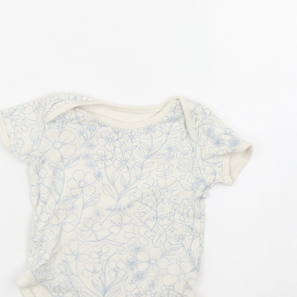George Baby White Floral  Babygrow One-Piece Size 12 Months