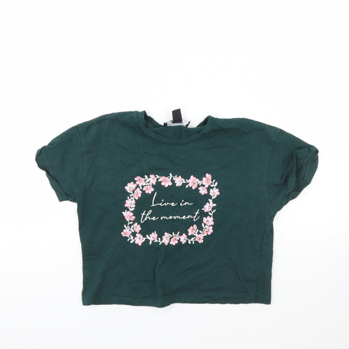 New Look Girls Green   Cropped T-Shirt Size 10 Years