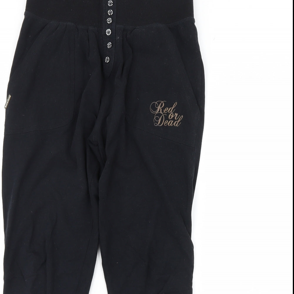 Red or Dead Womens Black   Trousers  Size 10 L27 in