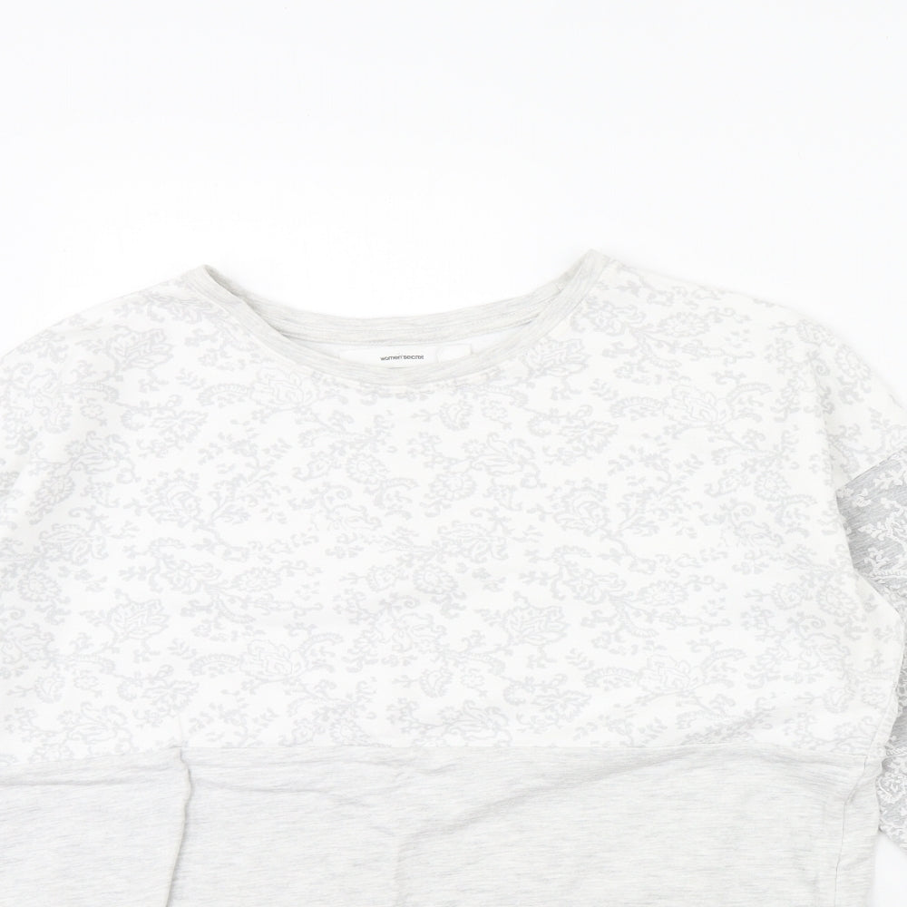 womens secret Womens Grey Floral  Pullover Jumper Size M