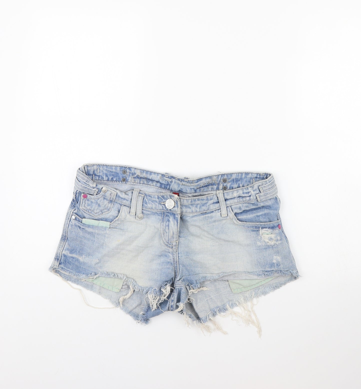 Preworn Womens Blue  Denim Cut-Off Shorts Size 12