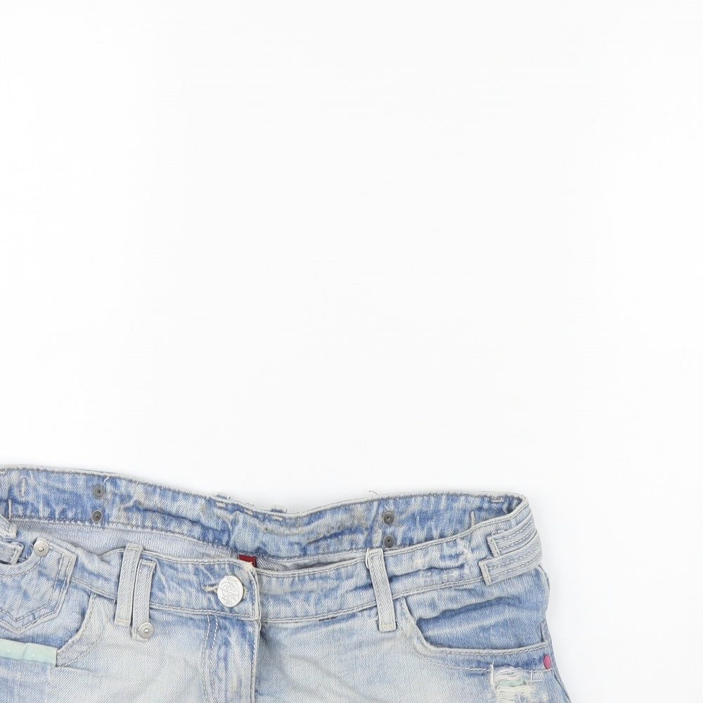 Preworn Womens Blue  Denim Cut-Off Shorts Size 12