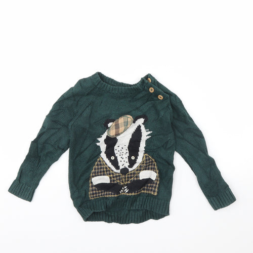 TU Girls Green   Pullover Jumper Size 3 Years  - Badger