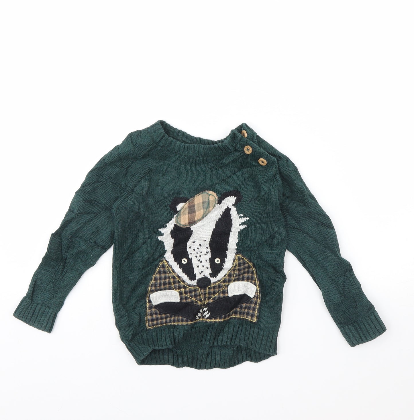 TU Girls Green   Pullover Jumper Size 3 Years  - Badger