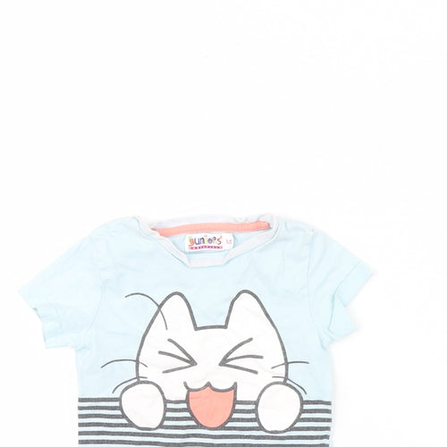 Juniors Girls Blue Solid  Cami Pyjama Top Size 3 Years