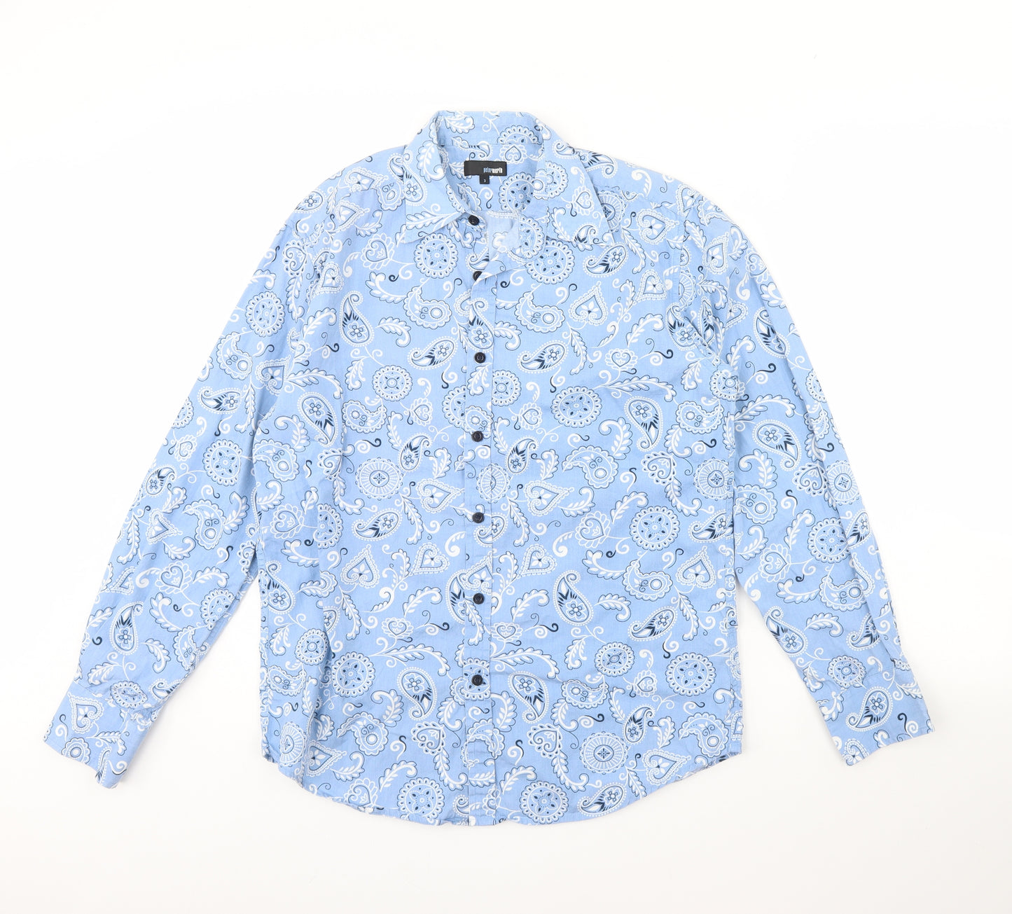 Peter werth  Mens Blue Fair Isle   Dress Shirt Size M