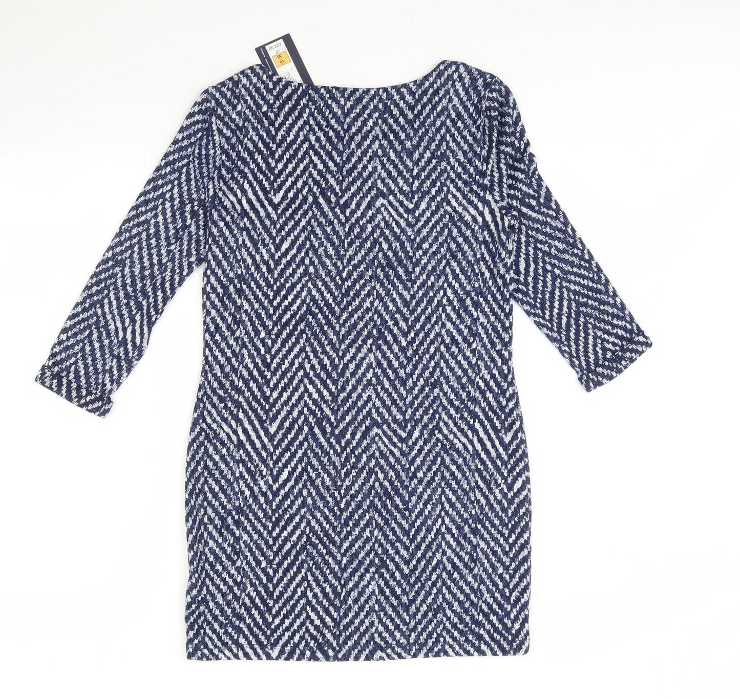 M&s Womens Blue Herringbone  Mini  Size 12