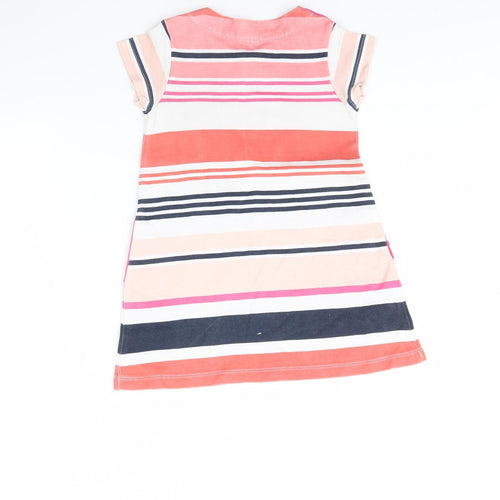 Max Girls White Striped  T-Shirt Dress  Size 5 Years