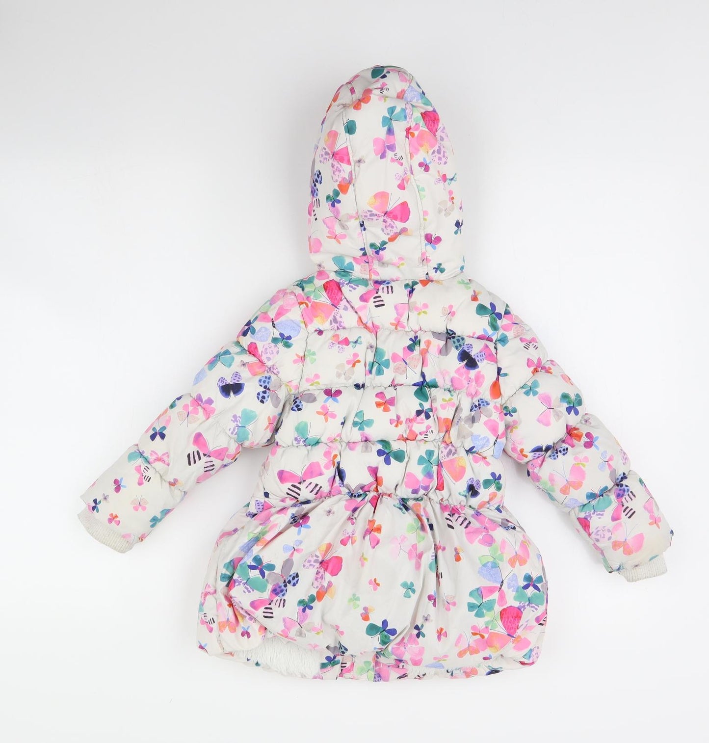 M&s Girls White Animal Print  Rain Coat Coat Size 3 Years