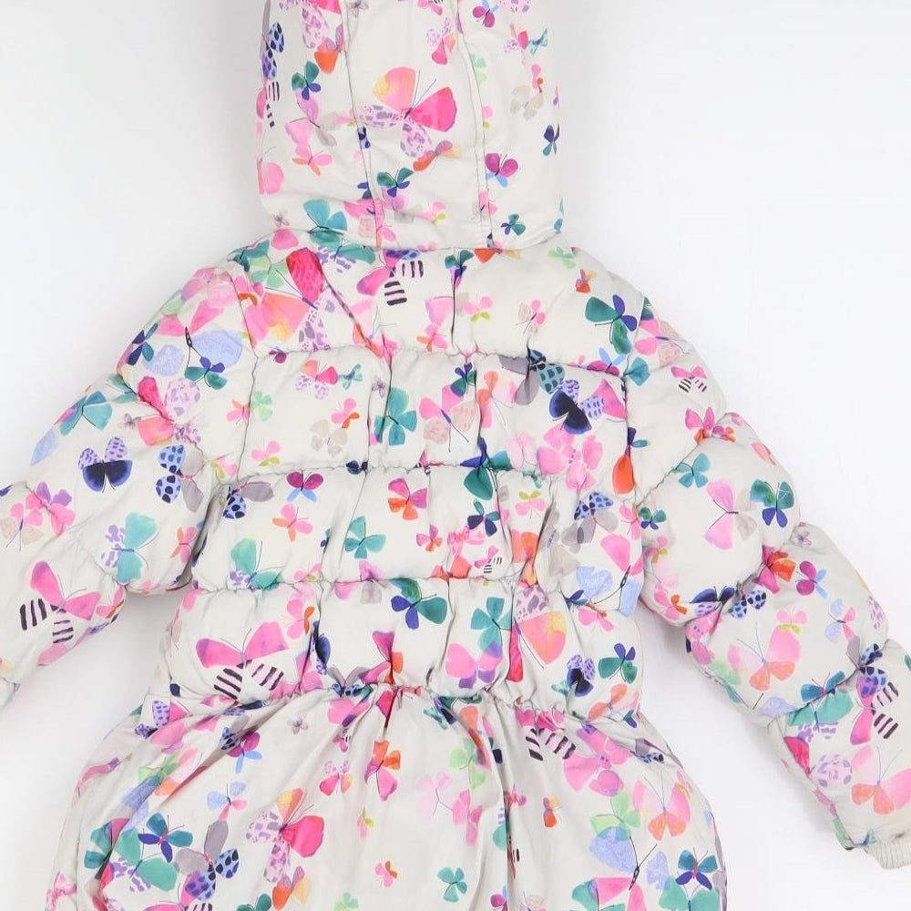 M&s Girls White Animal Print  Rain Coat Coat Size 3 Years