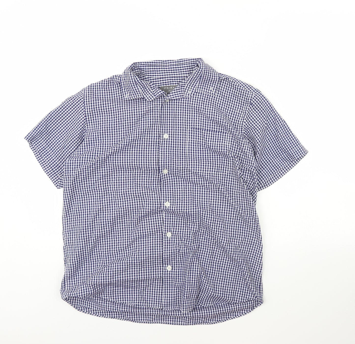 Primark Mens Blue Plaid   Dress Shirt Size M