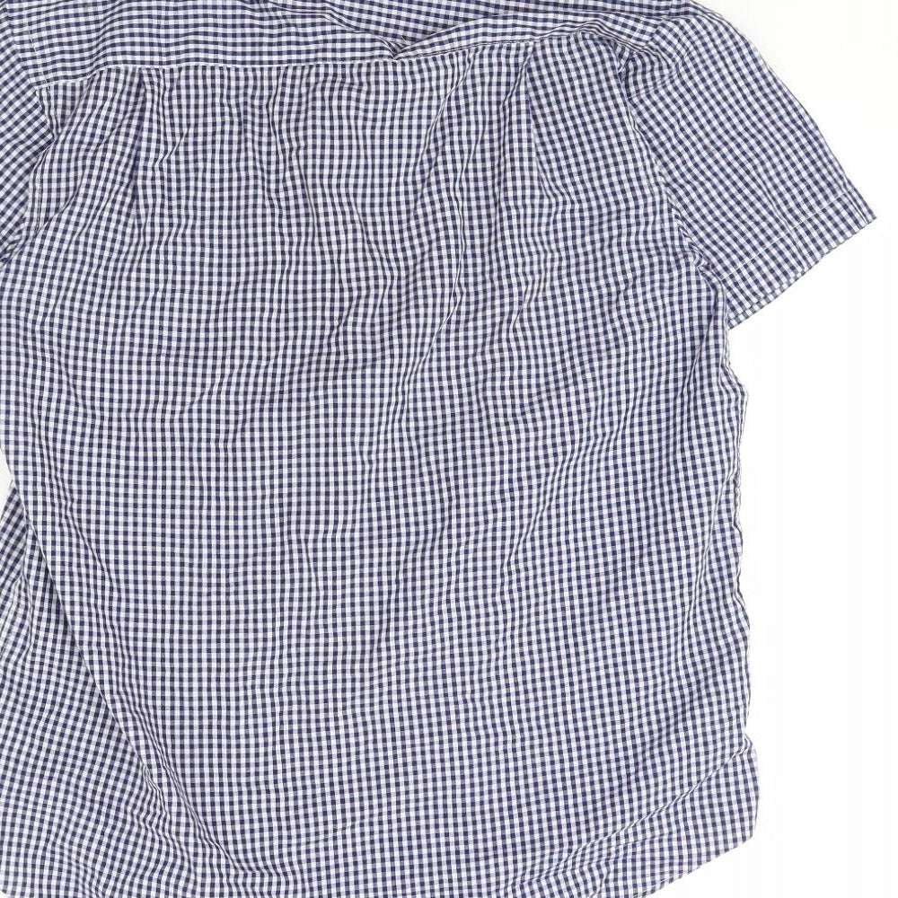 Primark Mens Blue Plaid   Dress Shirt Size M