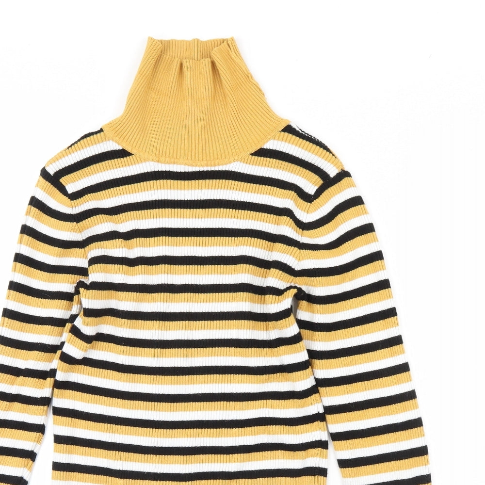 Primark Girls Yellow Striped  Pullover Jumper Size 14 Years