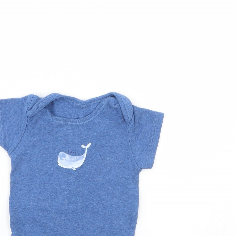 TU Baby Blue   Babygrow One-Piece Size 3-6 Months  - Whale