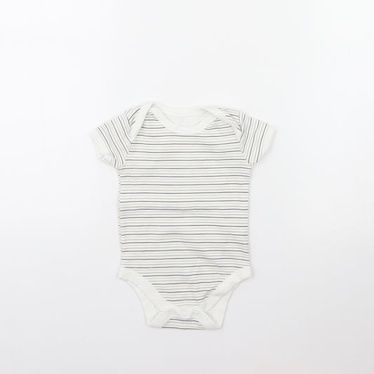 Matalan Baby White Striped  Babygrow One-Piece Size 6-9 Months