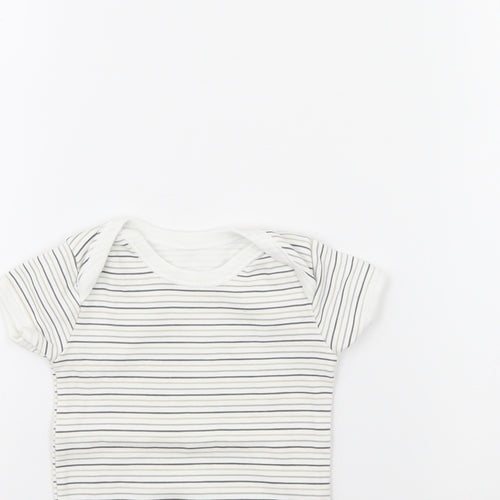 Matalan Baby White Striped  Babygrow One-Piece Size 6-9 Months