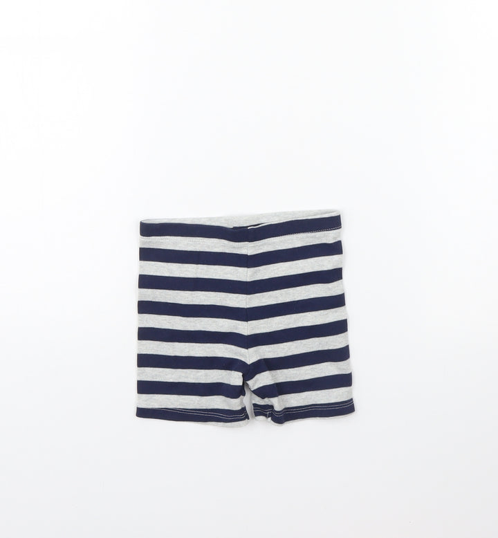 F&F Baby Grey Striped  Cropped Trousers Size 9 Months