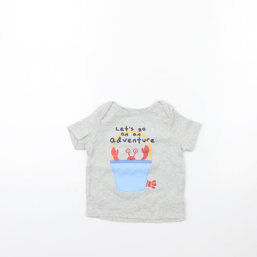 Fred & FLo Baby Grey   Basic T-Shirt Size 9-12 Months
