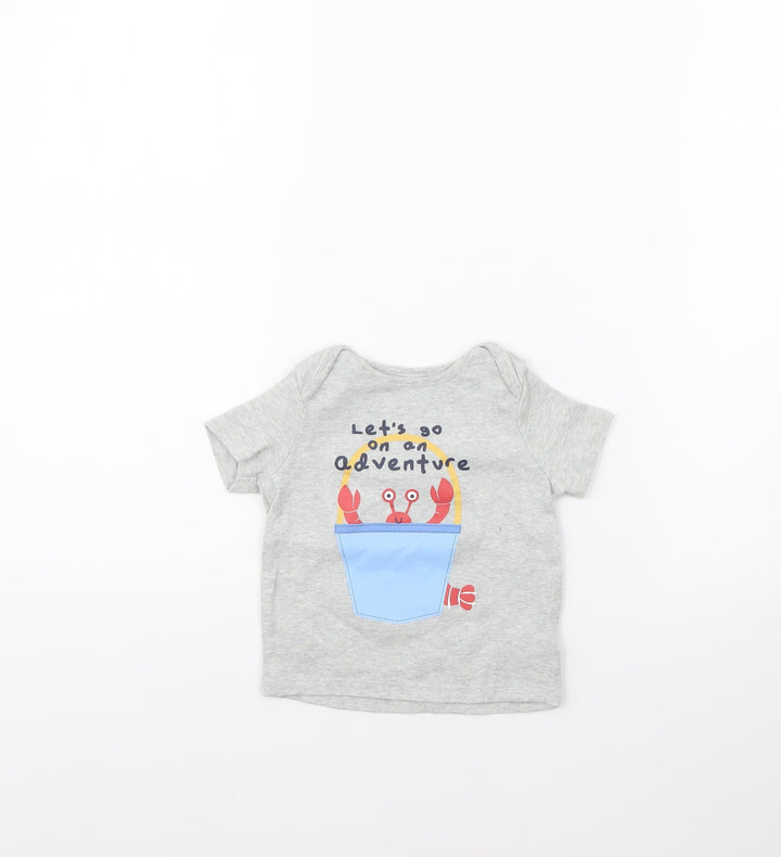 Fred & FLo Baby Grey Basic T-Shirt Size 9-12 Months