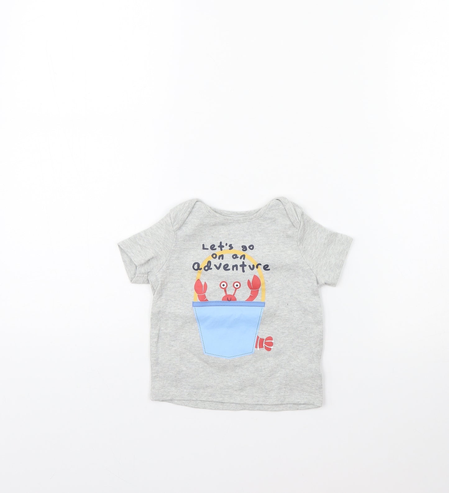 Fred & FLo Baby Grey   Basic T-Shirt Size 9-12 Months
