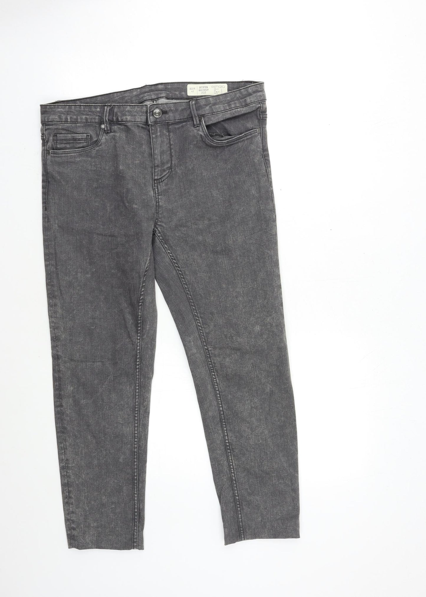 ESMARA Womens Grey  Denim Skinny Jeans Size 16 L25 in
