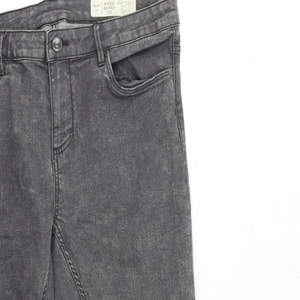 ESMARA Womens Grey  Denim Skinny Jeans Size 16 L25 in
