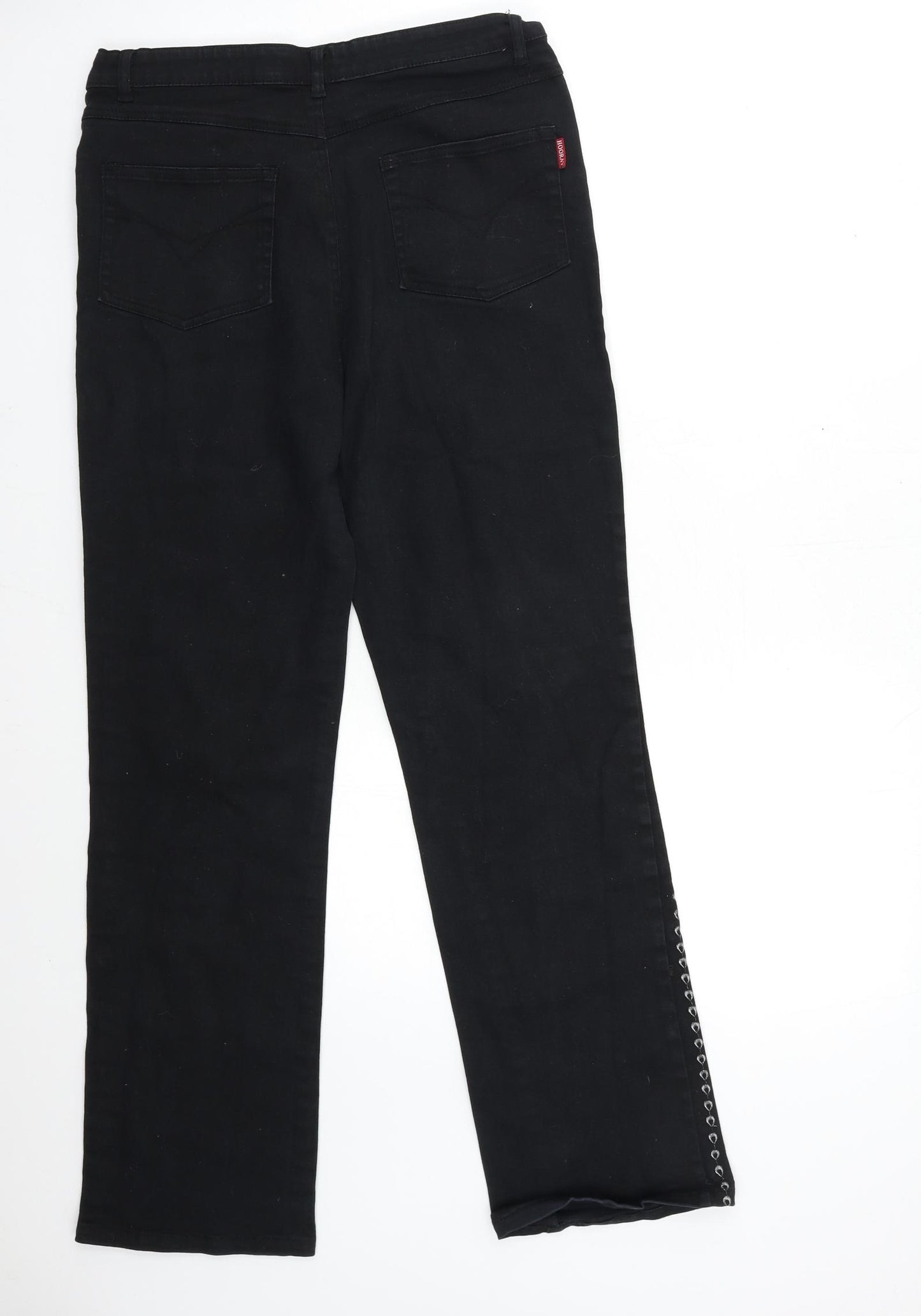 Hooray Womens Black  Denim Straight Jeans Size 16 L29 in