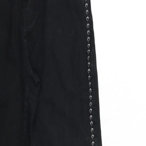 Hooray Womens Black  Denim Straight Jeans Size 16 L29 in