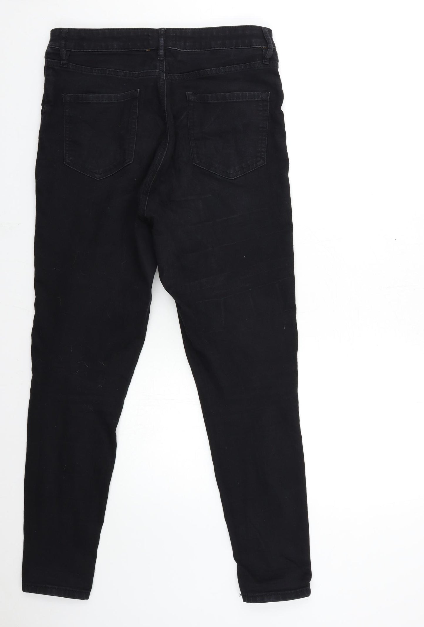 F&F Womens Black  Denim Skinny Jeans Size 14 L28 in