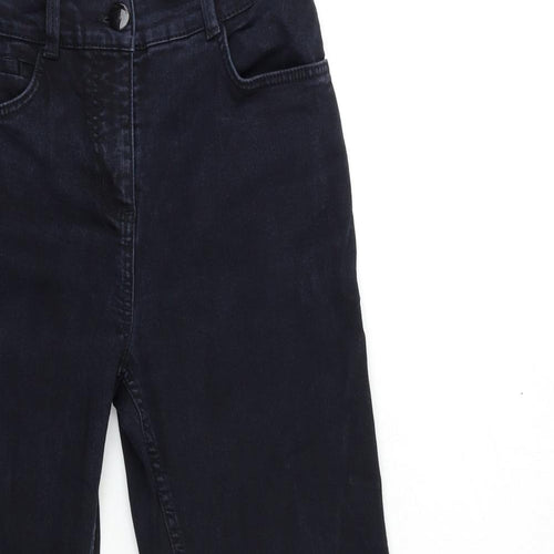 Per Una Womens Black  Denim Flared Jeans Size 10 L27 in