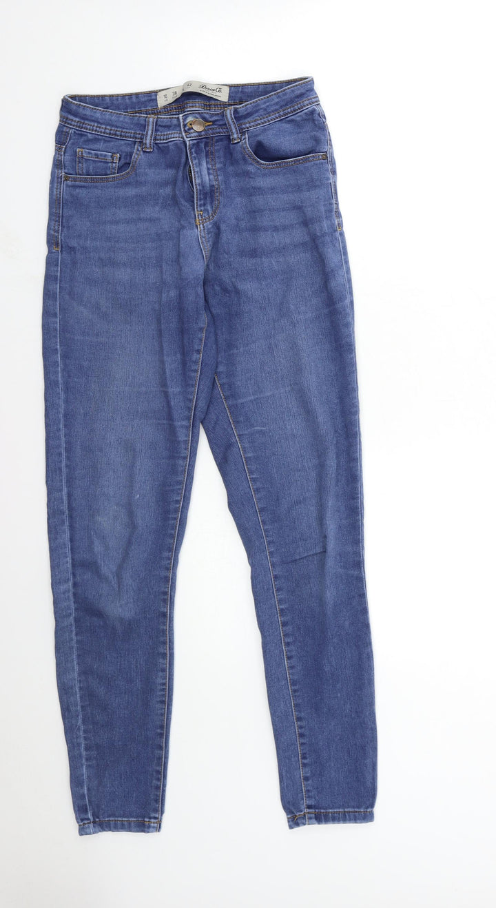 Denim & Co. Womens Blue Denim Skinny Jeans Size 10 L28 in