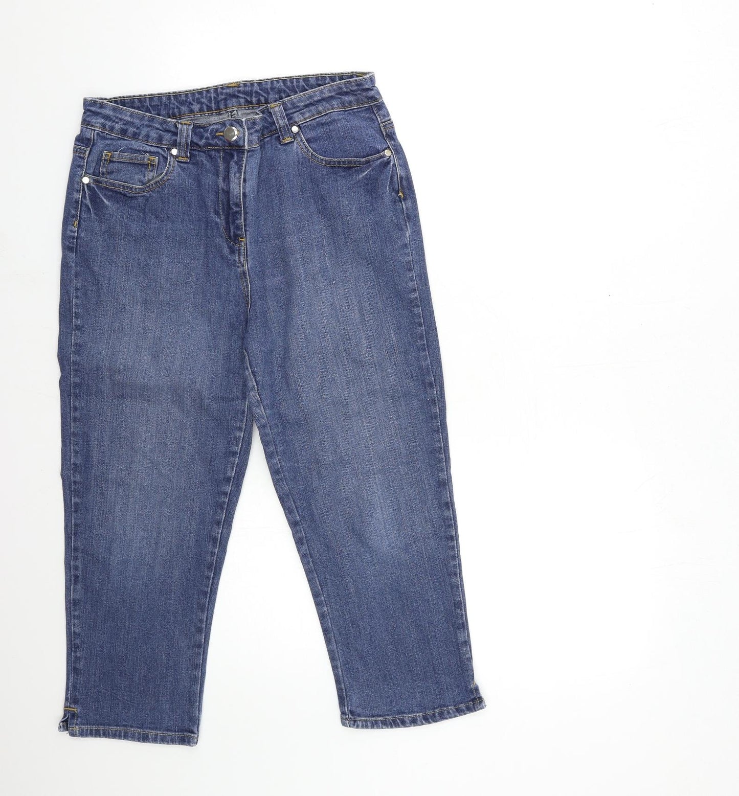 Preworn Womens Blue  Denim Cropped Jeans Size 12 L22 in