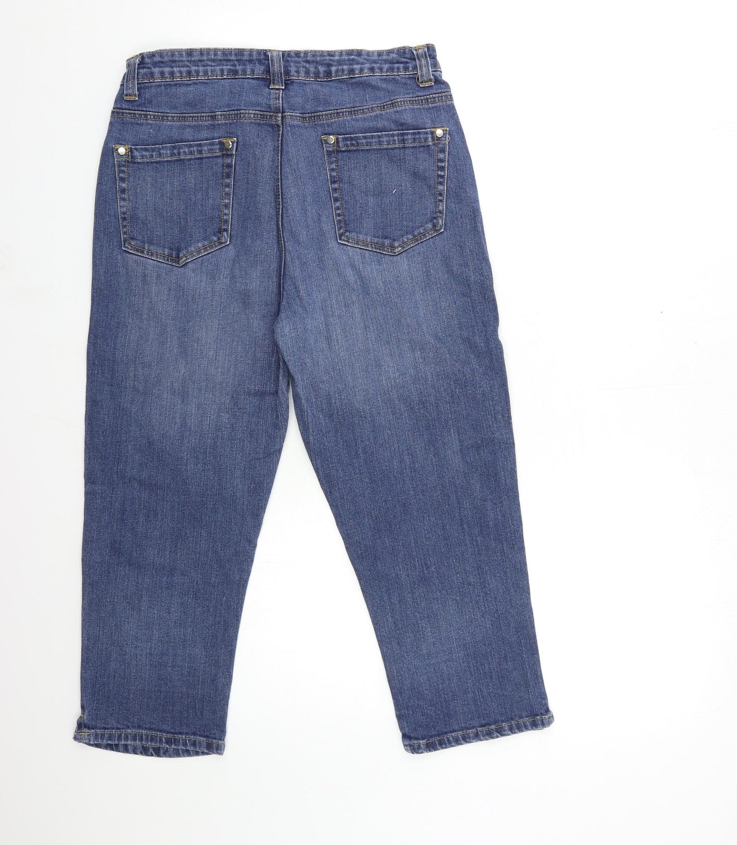 Preworn Womens Blue  Denim Cropped Jeans Size 12 L22 in