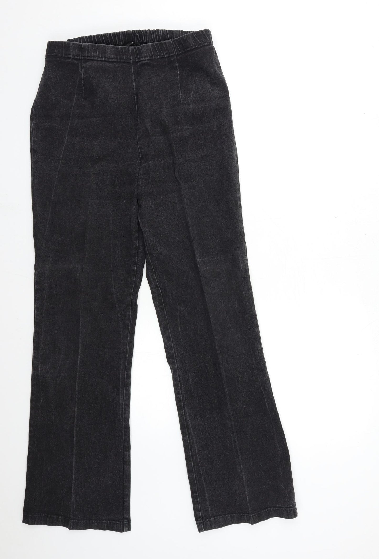 BHS Womens Black  Denim Flared Jeans Size 16 L31 in