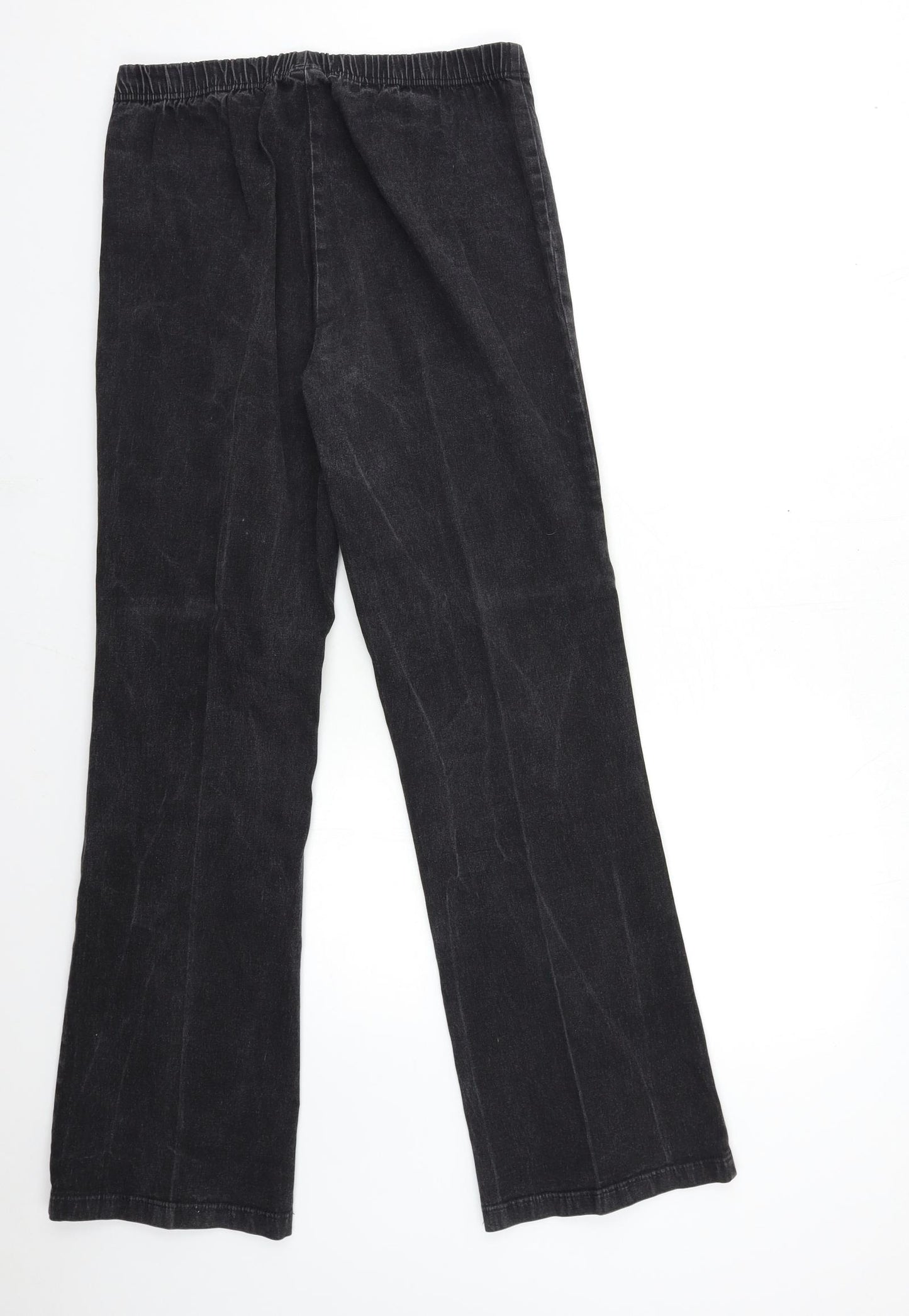 BHS Womens Black  Denim Flared Jeans Size 16 L31 in