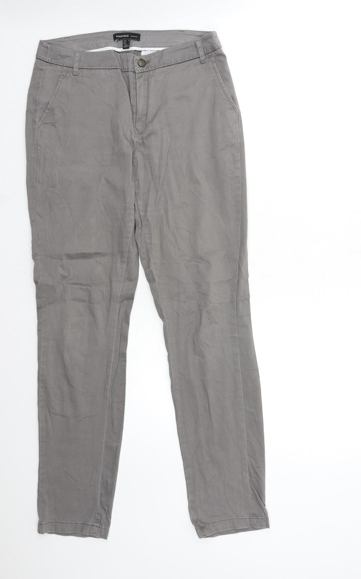 Mango Womens Grey Trousers Size 10 L30 in