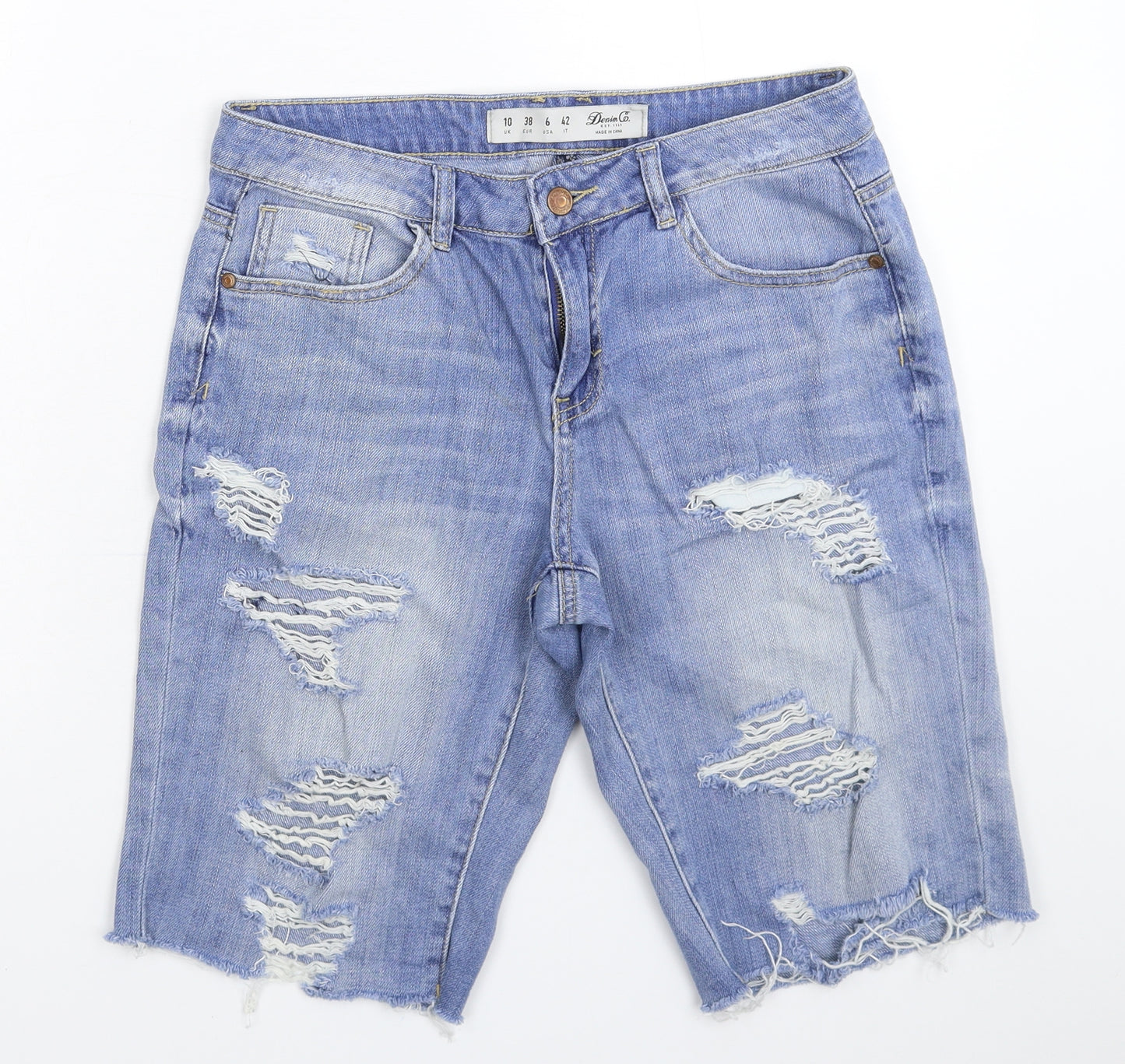 Denim & Co. Womens Blue  Denim Bermuda Shorts Size 10