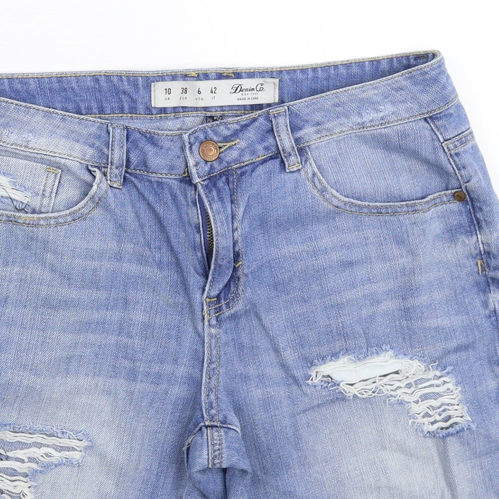 Denim & Co. Womens Blue  Denim Bermuda Shorts Size 10