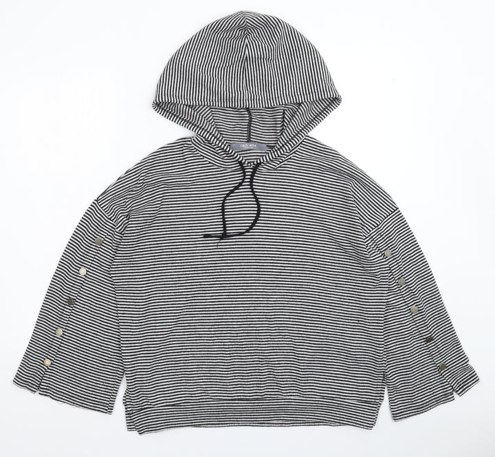 COIN 1804 Womens Multicoloured Striped  Pullover Hoodie Size S
