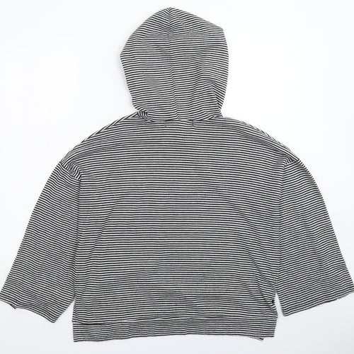 COIN 1804 Womens Multicoloured Striped  Pullover Hoodie Size S