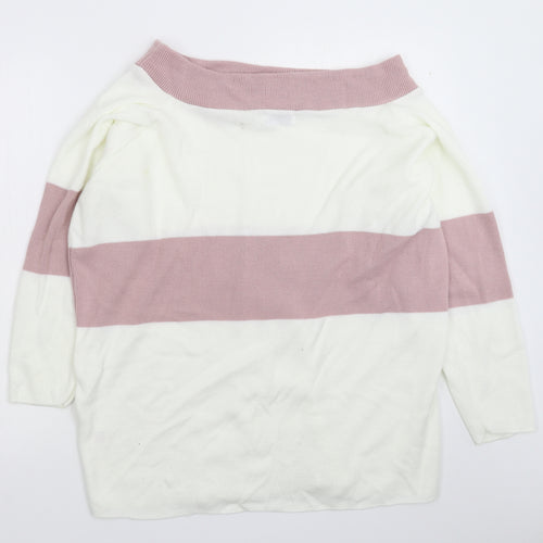 In the Style Womens White  Knit Pullover Jumper Size 8  - Oversized