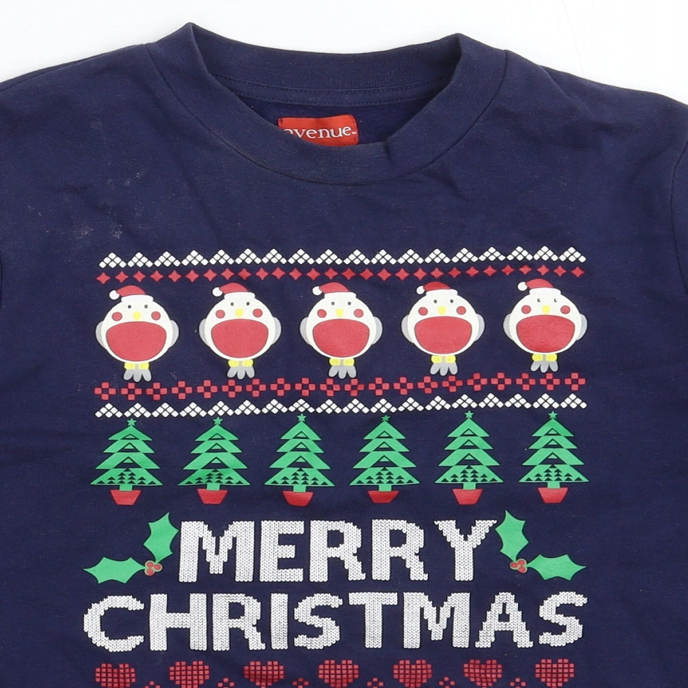 Avenue Womens Blue   Pullover Sweatshirt Size S  - Christmas