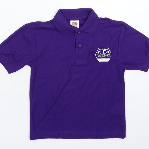Fruit of the Loom Boys Purple   Basic Polo Size 3-4 Years