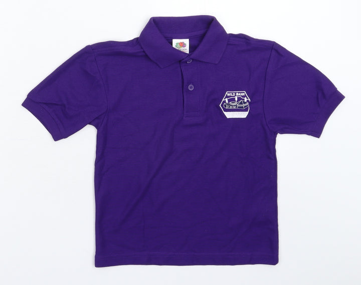Fruit of the Loom Boys Purple   Basic Polo Size 3-4 Years