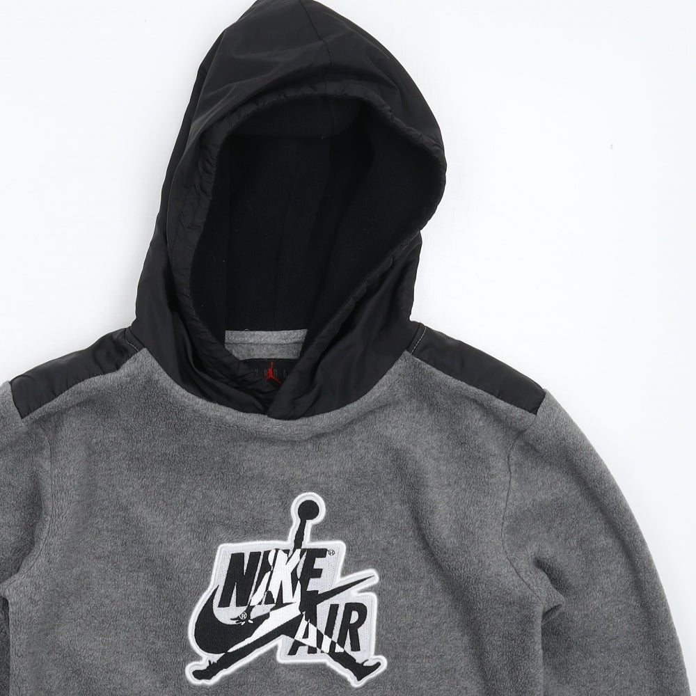 Jordan Boys Grey  Fleece Pullover Hoodie Size 12-13 Years