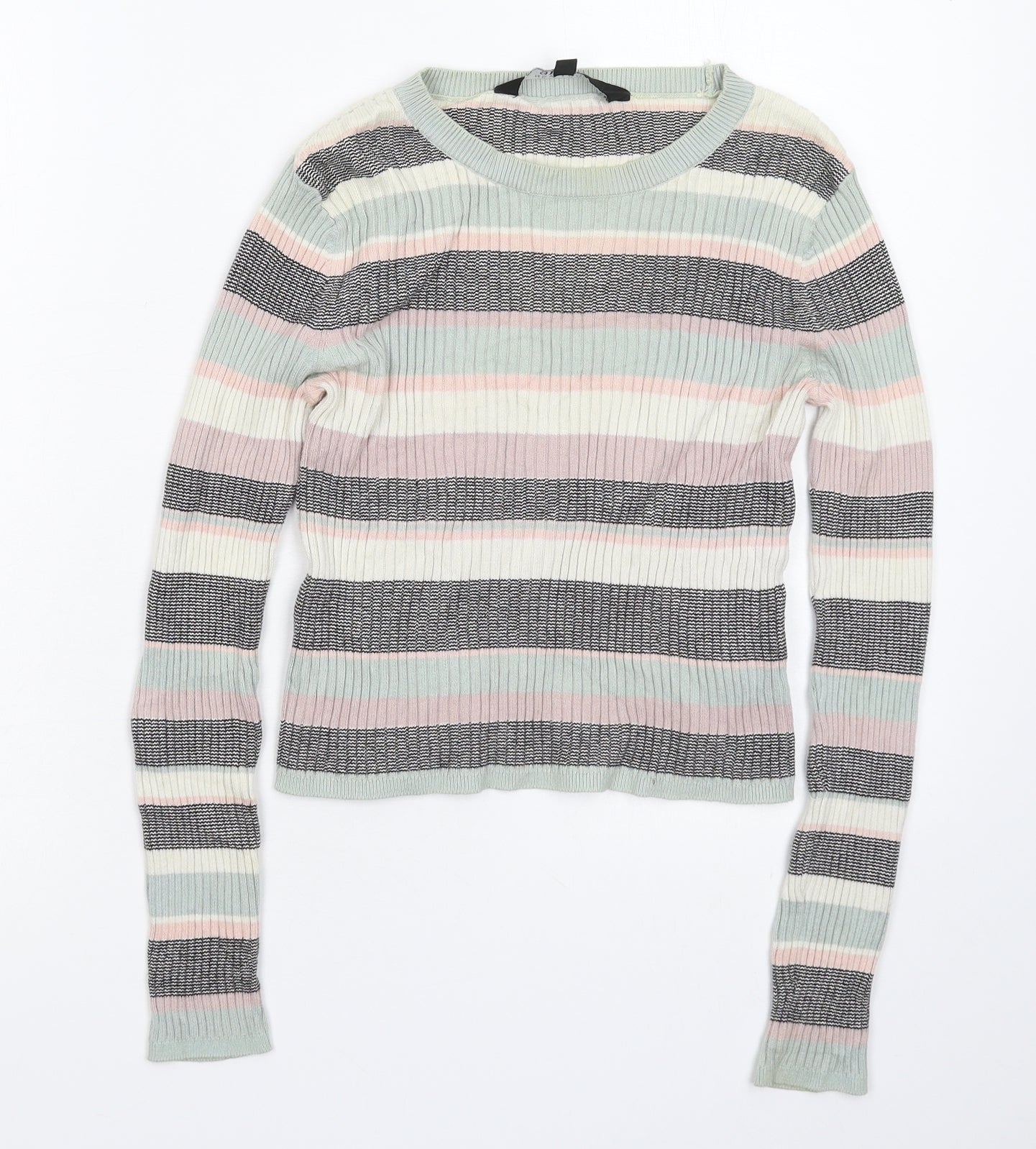 New Look Girls Multicoloured Striped Knit Pullover Jumper Size 14-15 Years