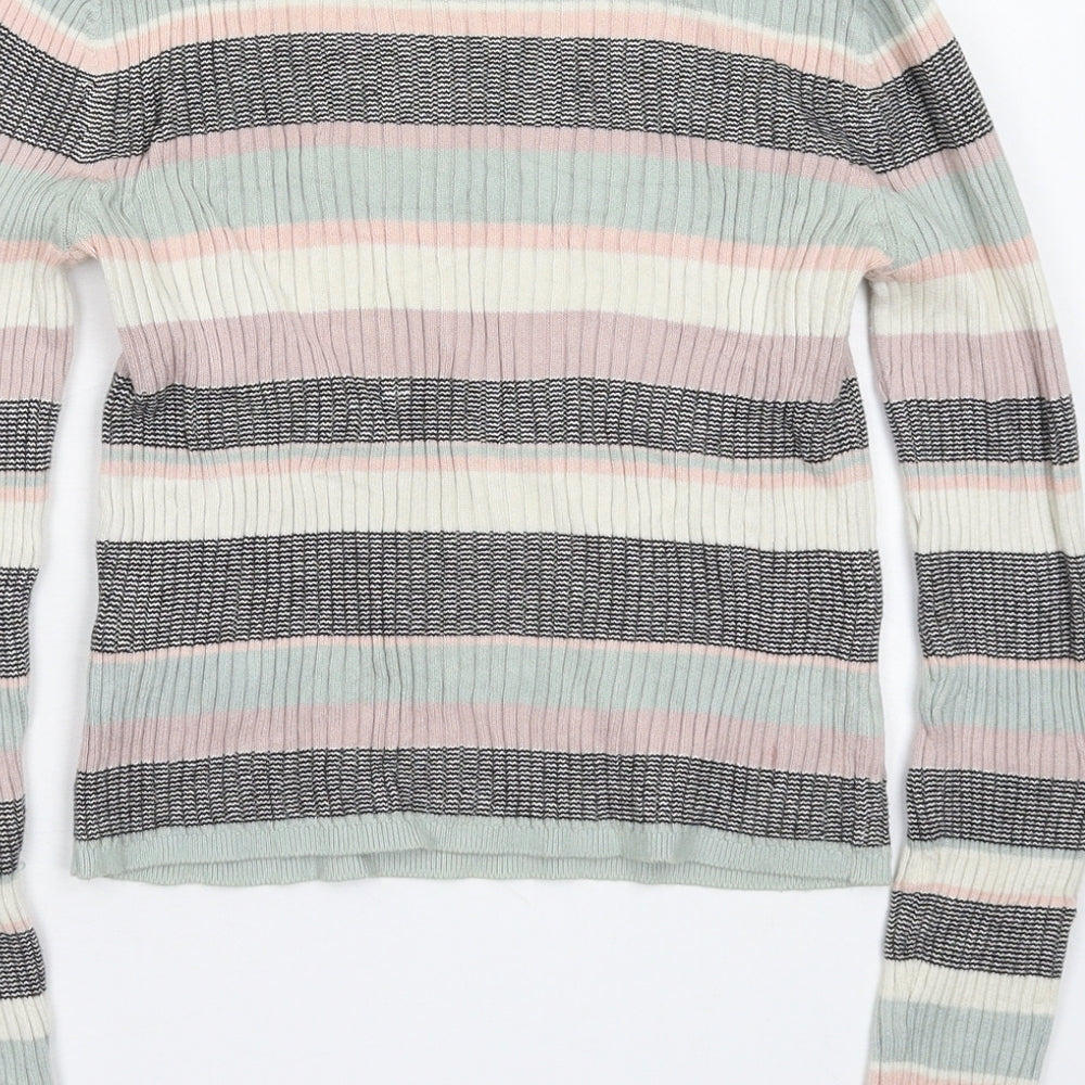 New Look Girls Multicoloured Striped Knit Pullover Jumper Size 14-15 Years