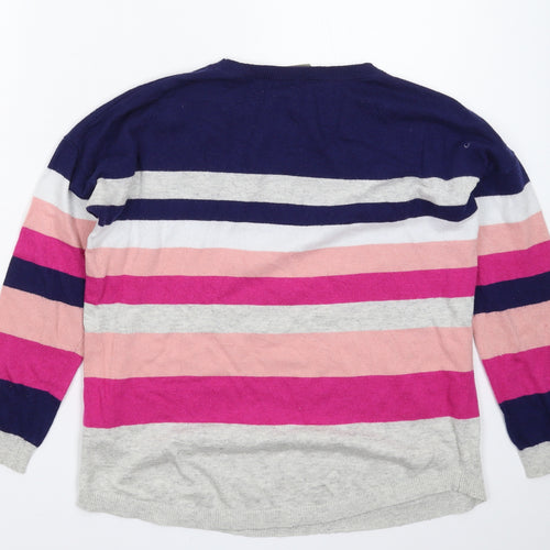 Oasis Womens Multicoloured Striped Knit Pullover Jumper Size M