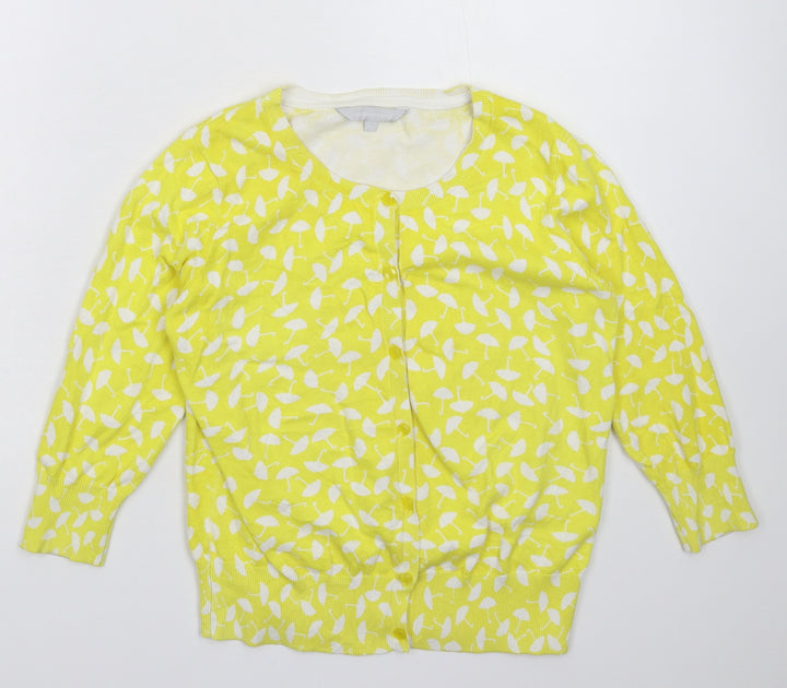 Red Herring Womens Yellow Knit Cardigan Jumper Size 10