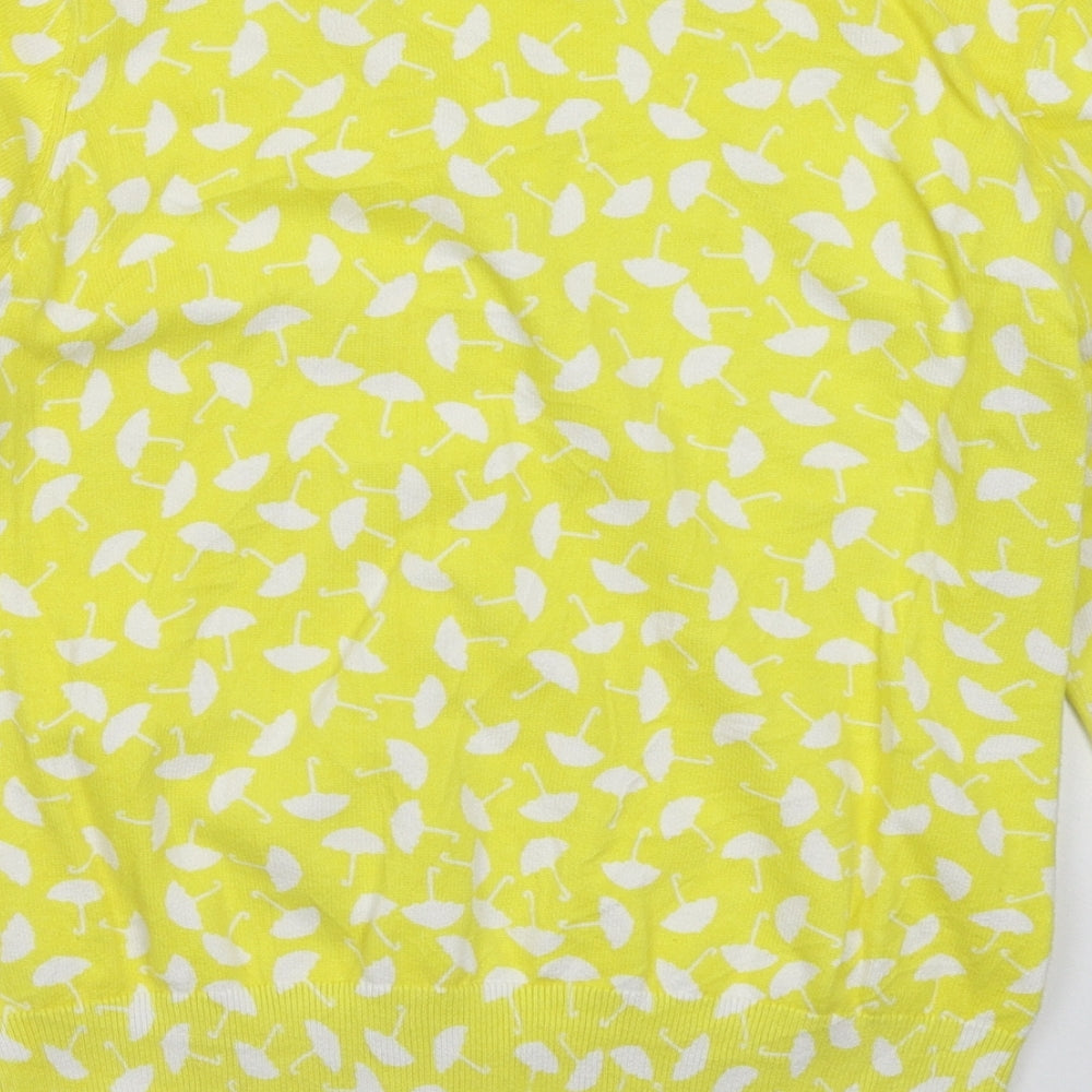 Red Herring Womens Yellow  Knit Cardigan Jumper Size 10